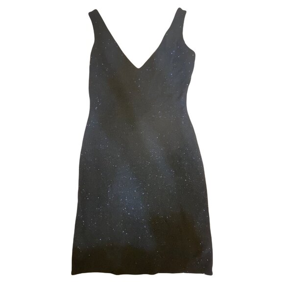 Jessica Mcclintock Womens Black Sleeveless Galaxy Print Dress Size 6 - Picture 1 of 3